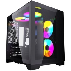 POWERCASE Корпус Корпус Vision Micro, Black, Tempered Glass, 4х 120mm 5-color fan, чёрный, mATX (CVBM-L4) (CVBM-L4) (202896)