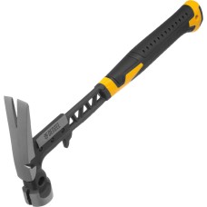 Молоток DENZEL Молоток строительный 450 г, цельнокованый,боек с магнитом, двухкомп. обрезин. рук-ка 10468