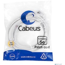 Cabeus PC-UTP-RJ45-Cat.5e-3m-WH-LSZH Патч-корд U/UTP, категория 5е, 2xRJ45/8p8c, неэкранированный, белый, LSZH, 3м
