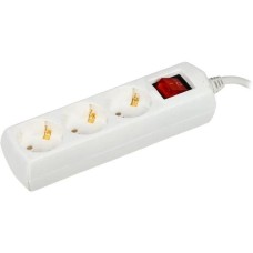 IEK Сетевой удлинитель У03В 7м (3 розетки) белый (пакет ПЭ)