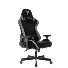 KNIGHT Кресло игровое Regal Fabric черный/серый искусственная замша с подголов. крестов. металл