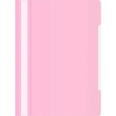 БЮРОКРАТ Папка-скоросшиватель Пастель -PSLPAST/PINK A4 прозрач.верх.лист пластик розовый 0.14/0.18