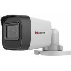 HIWATCH 5Мп уличная HD-TVI камера DS-T500(C) (2.4mm) с EXIR-подсветкой до 30м, металл TVI Камера, цилиндрическая