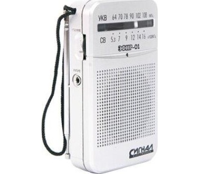 Радиоприемник ЭФИР 01 УКВ 64-108МГц, бат. 2*АА белый