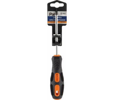отвертка PARK OTV008DK отвертка крестообразная PH1 X100мм, двухкомпонентная рукоятка (356008)