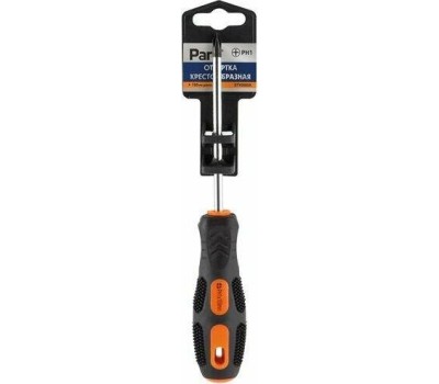 отвертка PARK OTV008DK отвертка крестообразная PH1 X100мм, двухкомпонентная рукоятка (356008)