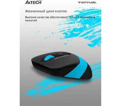 Мышь A4TECH FStyler FG10 черный/синий оптическая (2000dpi) беспроводная USB