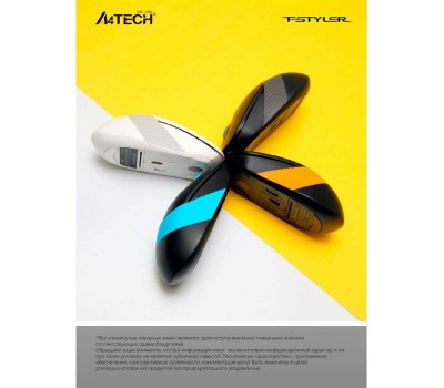 Мышь A4TECH FStyler FG10 черный/синий оптическая (2000dpi) беспроводная USB