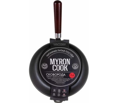 Сковорода MYRON COOK XG724N чугунная глуб 24см