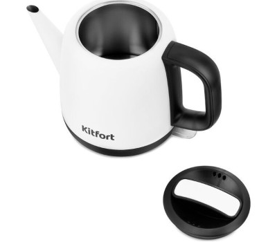 Чайник KITFORT KT-6112 белый/черный (нержавеющая сталь)