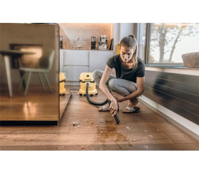 KARCHER Строительный пылесос WD 2 Plus V-12/4/18 1000Вт (уборка: сухая/сбор воды) желтый