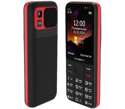 Телефон мобильный TEXET TM-315 Black/Red