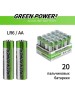 Батарейки GREEN POWERLAB (00-00028751) LR6 AA BOX20 Shrink 4 Alkaline 1.5V