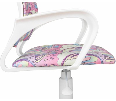 БЮРОКРАТ Кресло детское BUROKIDS 1 W, на колесиках, ткань, мультиколор [burokids 1 w-moon_pk]