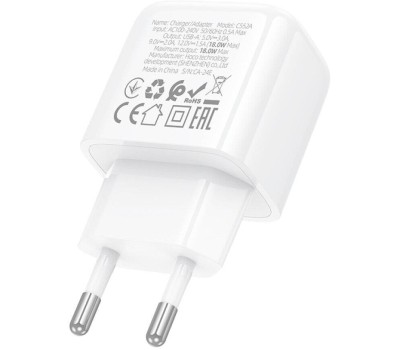 СЗУ HOCO (6942007631457) CS52A 1USB 3.0A QC3.0 18W White