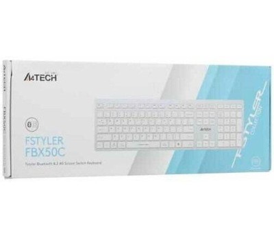 Клавиатура A4TECH Клавиатура Fstyler FBX50C, USB, Bluetooth/Радиоканал, белый [fbx50c white]