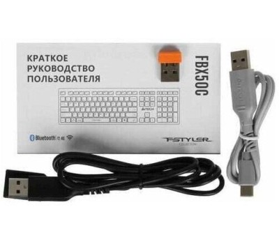 Клавиатура A4TECH Клавиатура Fstyler FBX50C, USB, Bluetooth/Радиоканал, белый [fbx50c white]