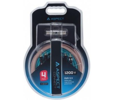 Комплект проводов ASPECT AWK-4.4 для 4-кан. усилителя, омедненный алюминий (ССА), 4AWG, 4RCA-4RCA