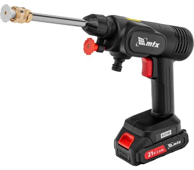 Мойка высокого давления MTX Моечная машина высокого давления аккумуляторная А-21-02, 40 бар, 4 л/мин, Li-ion 21 В, 2 акк.//