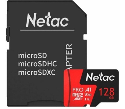 Карта памяти NETAC Карта памяти microSDXC UHS-I U1 P500 Eco 128 ГБ, 90 МБ/с, Class 10, NT02P500ECO-128G-S, 1 шт., без адаптера