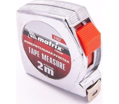Рулетка MTX Рулетка Chrom, 2 м x 13 мм, хромированный корпус 310329