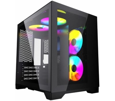 POWERCASE Корпус Корпус Vision Micro, Black, Tempered Glass, 4х 120mm 5-color fan, чёрный, mATX (CVBM-L4) (CVBM-L4) (202896)