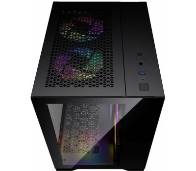 POWERCASE Корпус Корпус Vision Micro, Black, Tempered Glass, 4х 120mm 5-color fan, чёрный, mATX (CVBM-L4) (CVBM-L4) (202896)