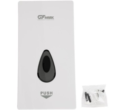 GFmark - Дозатор жидкого МЫЛА, универсальный, пластиковый, БЕЛЫЙ, с глазком - капля, 400 мл 641