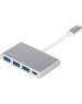 Переходник TYPE-C ATCOM (AT2808) Переходник TYPE-C 3.1|(m) - 3xUSB 3.0 (f)+TYPE C(f) 0.10M белый