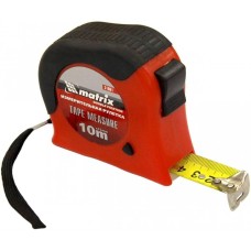 Рулетка MATRIX Рулетка Double fixation,10 м х 25 мм,обрезиненный корпус,двойная плавная фиксация 31061