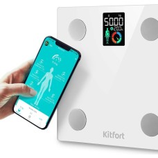 Весы напольные KITFORT Напольные весы КТ-838, до 180кг, цвет: белый