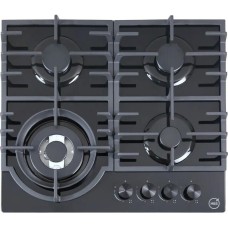 Варочная поверхность газовая MBS Газовая варочная панель PG-612BL, 4 конфорки, закаленное стекло, черный