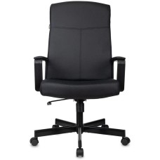 БЮРОКРАТ Кресло руководителя DOMINUS черный экокожа крестов. металл