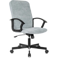 БЮРОКРАТ Кресло Triest Fabric серо-голубой Light-28 крестов. металл черный