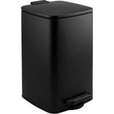 САНАКС - Ведро из нержавеющей стали, с педалью, квадратное, 8 литров, крышка микролифт, цвет ЧЁРНЫЙ. 10828