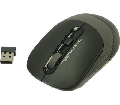 Мышь A4TECH Fstyler FG10 черный/серый оптическая (2000dpi) беспроводная USB