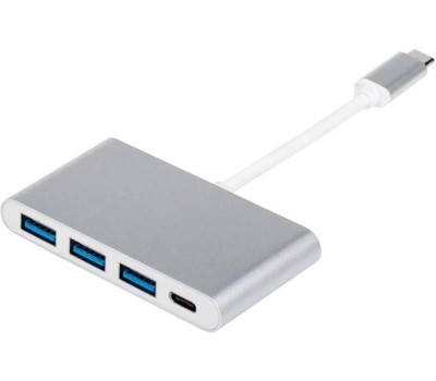Переходник TYPE-C ATCOM (AT2808) Переходник TYPE-C 3.1|(m) - 3xUSB 3.0 (f)+TYPE C(f) 0.10M белый