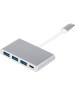 Переходник TYPE-C ATCOM (AT2808) Переходник TYPE-C 3.1|(m) - 3xUSB 3.0 (f)+TYPE C(f) 0.10M белый