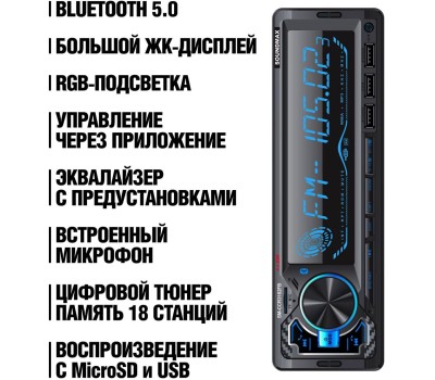 Авто-магнитола SOUNDMAX SM-CCR3182FB