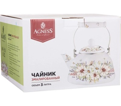 Чайник AGNESS 934-437 ВИВЬЕН эмал. 3л