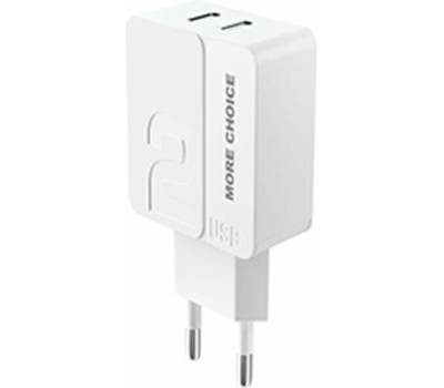 СЗУ MORE CHOICE (4627151191928) NC46i СЗУ 2USB 2.4A для 8-pin - 1м White Grey