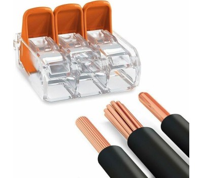 Электроустановочные изделия WAGO (07-5163-05) СЕРИЯ 221-413 УНИВЕРСАЛЬНАЯ 3-Х ПРОВОДНАЯ КЛЕММА