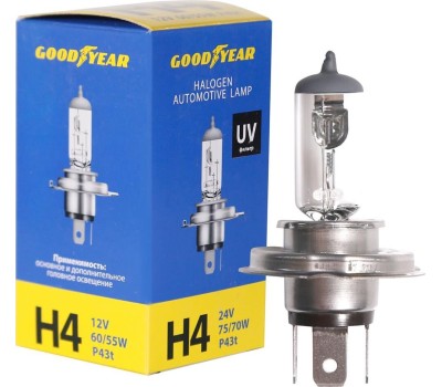 Лампа галогенная GOODYEAR GY014120 лампа галогенная автомобильная Н4 12V 60/55W P43t