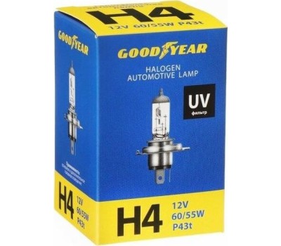Лампа галогенная GOODYEAR GY014120 лампа галогенная автомобильная Н4 12V 60/55W P43t