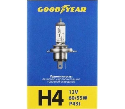 Лампа галогенная GOODYEAR GY014120 лампа галогенная автомобильная Н4 12V 60/55W P43t