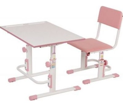 Стул POLINI Стул для школьника регулируемый Polini kids City / Polini kids Smart L, белый-розовый (1кор)