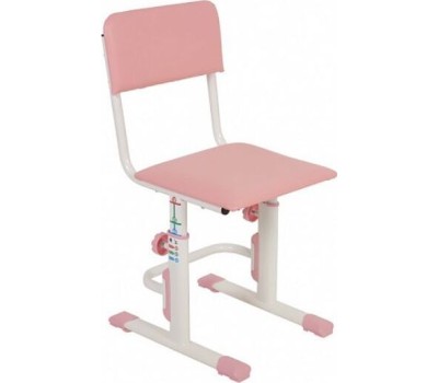 Стул POLINI Стул для школьника регулируемый Polini kids City / Polini kids Smart L, белый-розовый (1кор)