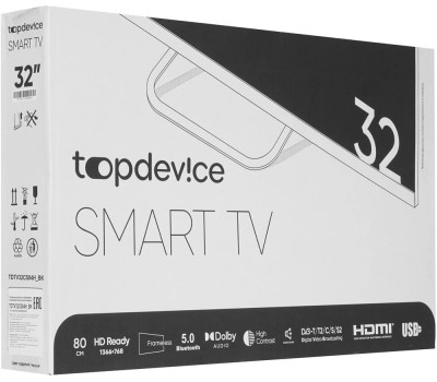 Телевизор Topdevice 32''/HD/VA/Smart WildRed/1-8ГБ/BT/черный. (TDTV32CS04HBK)