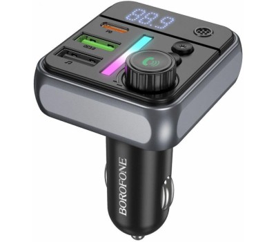 Трансмиттер BOROFONE (6941991115257) BC50 FM-трансмиттер+АЗУ 2USB+1Type-C PD20W+QC3.0 , Black