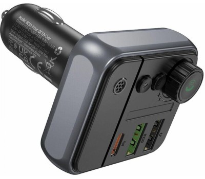 Трансмиттер BOROFONE (6941991115257) BC50 FM-трансмиттер+АЗУ 2USB+1Type-C PD20W+QC3.0 , Black